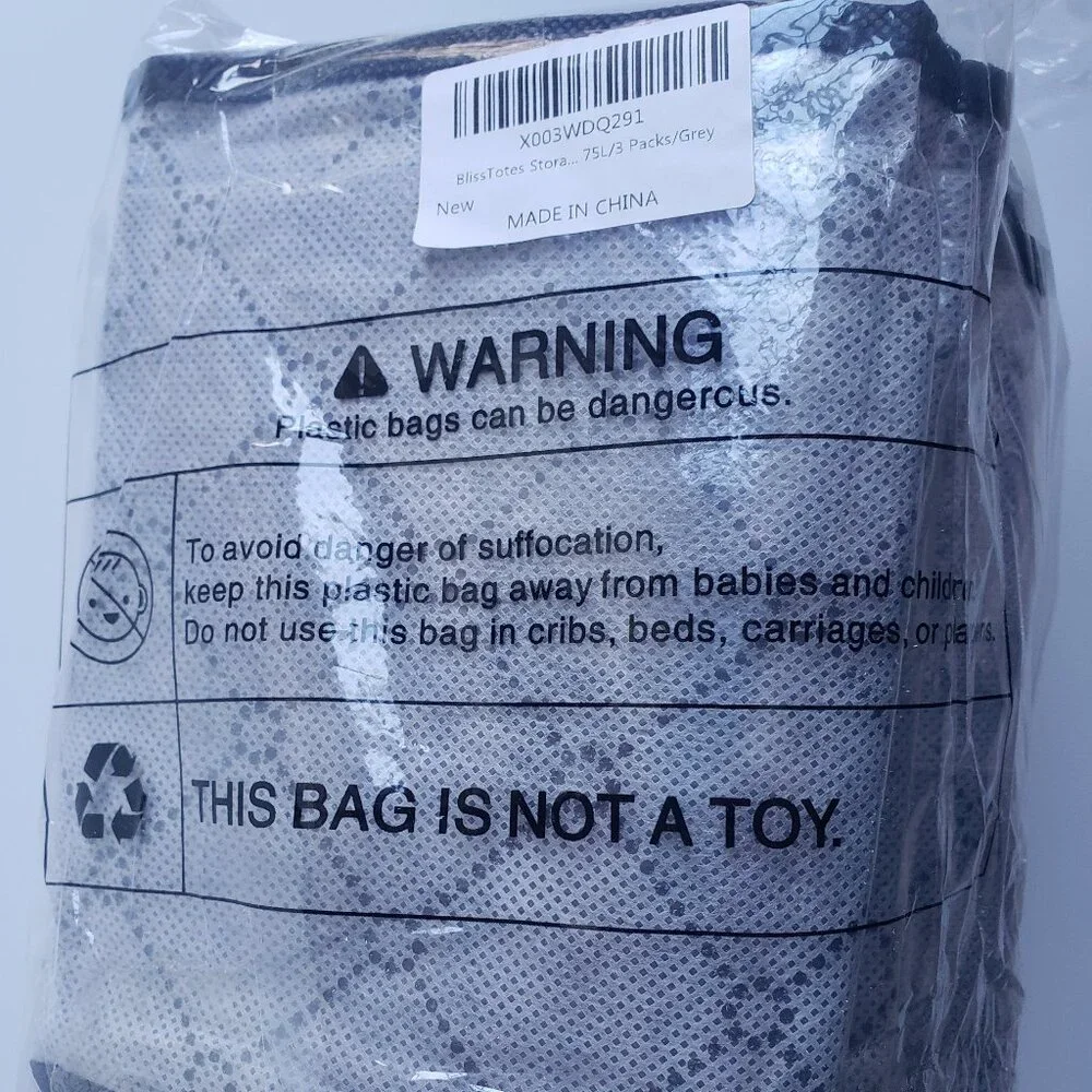 Under-Bed Storage Bags, Foldable Zipper Bags 3 Pack / Grey / NWT Bliss Totes - Picture 3 of 6